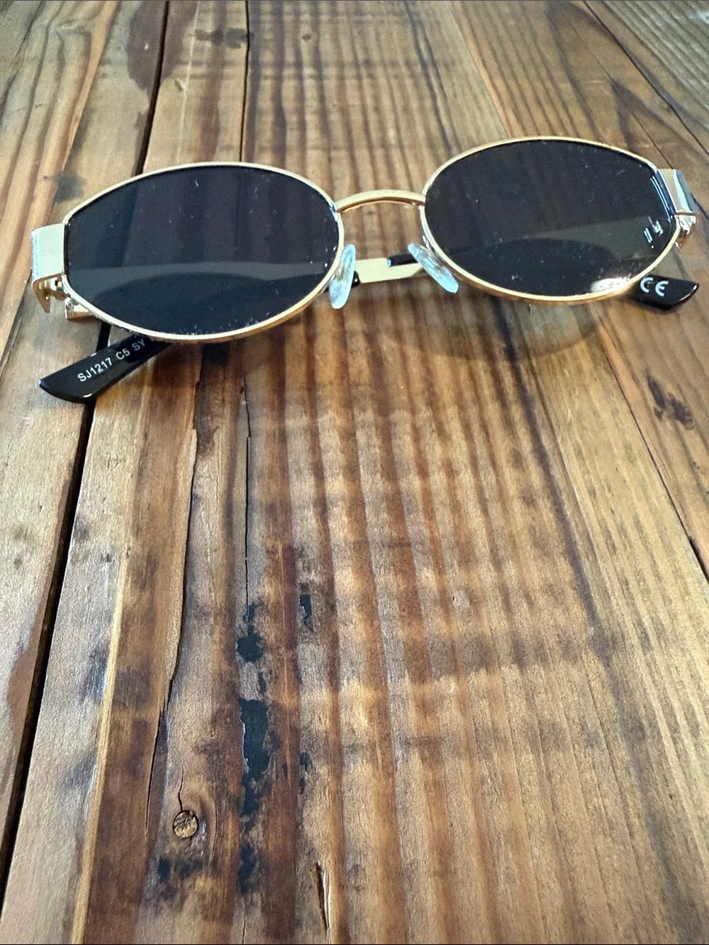 SOJOS Retro Oval Sunglasses for Women - Gold Frame UV 400